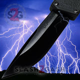 Taiwan Lightning OTF Dual Action Black Automatic Knife - Tactical Plain Edge