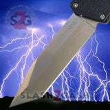 Lightning OTF Knife Black D/A Automatic Switchblade - Tanto Plain Edge