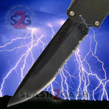 Taiwan Lightning OTF Dual Action Camo Automatic Knife - Tactical Serrated Edge Camouflage