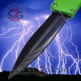 Lightning OTF Dual Action Green Automatic Knife - Tactical Double Edge