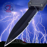 Lightning OTF Dual Action Grey Automatic Knife - Tactical Combo Edge