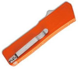 Lightning OTF Dual Action Orange Automatic Knife - Satin Plain Edge