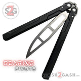 Channel Balisong Kershaw Lucha (clone) Butterfly Knife w/ Bushings - Black Trainer Training Practice Safe Dull