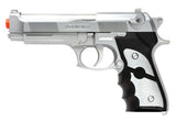 UKARMS M9 Baretta Silver Plastic Airsoft Pistol Spring Powered BB Handgun M757S