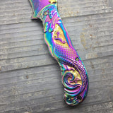 Fantasy Rainbow Coated 3D Sculpted Mermaid AO Collector Knife