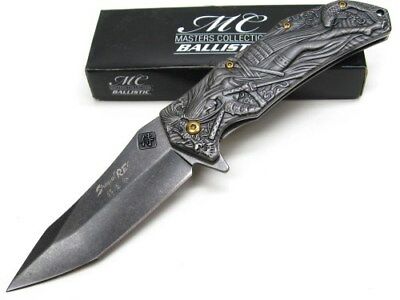 Samurai Woman 3D Fantasy Knife A/O with Koi Fish - Stone Washed MC-A035SW Shogun Rey