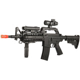 WELL MR799 M4 RIS Spring Airsoft Gun with Scope, Light, Grip, + Suppressor