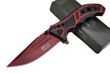 M-Tech Spring Assisted Red Blade Tactical Folding Pocket Knife Switch 8"