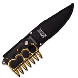 MTech USA XTREME Fixed Blade Bullet Knuckle Trench Knife 11.8" - Gold