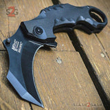 Black G10 Karambit Claw Spring Assisted Folding Knife Combat Tactical 8"