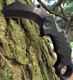 Black G10 Karambit Claw Spring Assisted Folding Knife Combat Tactical 8"