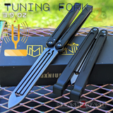 MXNIUM Channel Balisong Swordfish Butterfly Knife w/ Tuning Fork - DING