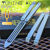 MXNIUM Channel Balisong Swordfish Butterfly Knife w/ Tuning Fork - DING