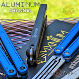 MXNIUM Channel Balisong Swordfish Butterfly Knife w/ Tuning Fork - DING