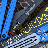 MXNIUM Channel Balisong Swordfish Butterfly Knife w/ Tuning Fork - DING