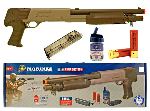 Marines Triple Shot Airsoft Pump Shotgun SS02 Spring Powered