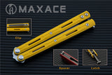 Maxace Serpent Striker Butterfly Knife w/ Bearings - Yellow G10 Balisong