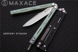 Maxace Serpent Striker II Butterfly Knife w/ Bearings - G10 Balisong asst. colors