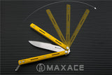 Maxace Serpent Striker Butterfly Knife w/ Bearings - Yellow G10 Balisong