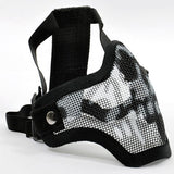 Metal Mesh Protective Mask SKULL Half Face Tactical Airsoft Military