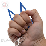 Blue Cat Knuckles Self Defense Keychain Crazy Kitty Aluminum Protection Tool