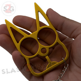 Gold Cat Knuckles Self Defense Keychain Crazy Kitty Aluminum Protection Tool