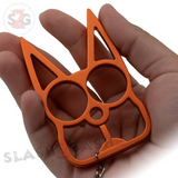 Orange Cat Knuckles Self Defense Keychain Crazy Kitty Aluminum Protection Tool