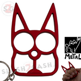 Red Cat Knuckles Self Defense Keychain Crazy Kitty Aluminum Protection Tool