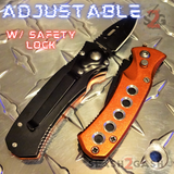 Cali Legal Switchblade Knife Folding Mini Automatic Knives w/ Safety - Gray California Circle Eyelets