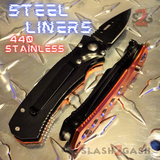 Cali Legal Switchblade Knife Folding Mini Automatic Knives w/ Safety - Gray California Circle Eyelets