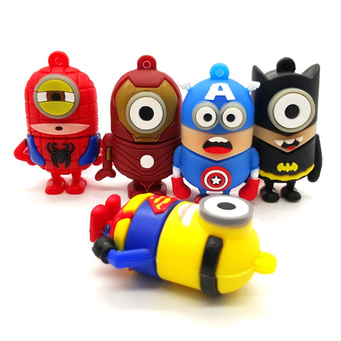 SuperHero MINIONS Despicable Me USB Flash Drive 2.0 Batman Superman Hulk - 16gb