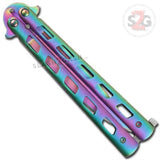 Angel Butterfly Knife Titanium Rainbow Folding Balisong