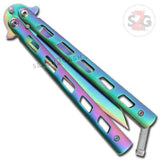 Angel Butterfly Knife Titanium Rainbow Folding Balisong