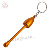 Mushroom Keychain Pipe Smoking Bowl Convertible Hidden tobacco Key Chain - Gold