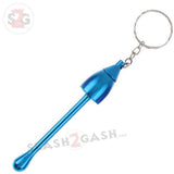 Mushroom Key Chain Bowl Smoking Pipe Convertible Hidden tobacco Keychain - Light Blue