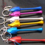 Mushroom Keychain Pipe Smoking Bowl Convertible Hidden tobacco Key Chain - Pink