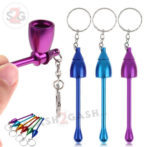 Mushroom Key Chain Bowl Smoking Pipe Convertible Hidden Tobacco Keychain