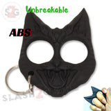 My Kitty Cat Self Defense Key Chain Knuckles Unbreakable Plastic Two-Finger Knucks - Black Evil Cat