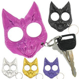 My Kitty Cat Self Defense Key Chain Knuckles Unbreakable Plastic Two-Finger Knucks - Black Evil Cat