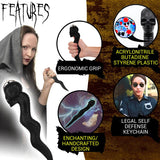 MYERS STICK™ Skull Enchanter Kubotan w/ Spine Self Defense Keychain - 8 Inch Survival Tool - Key Chain