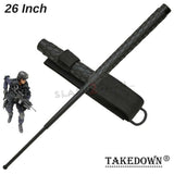 Expandable Baton Metal Police Stick w/ Sheath - 26" Inch Steel Law Enforcement Grade