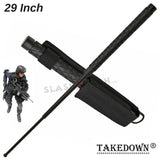 Expandable Baton Metal Police Stick w/ Sheath - 29" Inch Steel Law Enforcement Grade