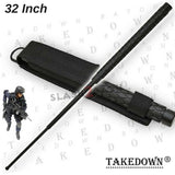 Expandable Baton Metal Police Stick w/ Sheath - 32" Inch Steel Law Enforcement Grade