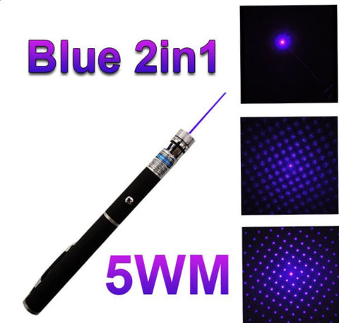 Blue Violet Purple Laser Pointer Pen with Star Cap 5mW 405nw 2in1