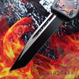 Delta Force OTF Automatic Knife Blue Dragon's Fury D/A Switchblade - Tanto Plain