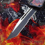 Delta Force OTF Automatic Knife Blue Dragon's Fury D/A Switchblade - Tanto Serrated