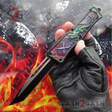 Dragon OTF Knife Automatic Switchblade - Red, Green, Blue