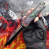 Dragon OTF Knife Automatic Switchblade - Red, Green, Blue