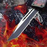 Delta Force OTF Automatic Knife Green Dragon's Fury D/A Switchblade -Tanto Serrated