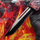 Delta Force OTF Automatic Knife Red Dragon's Fury D/A Switchblade - Tanto Serrated